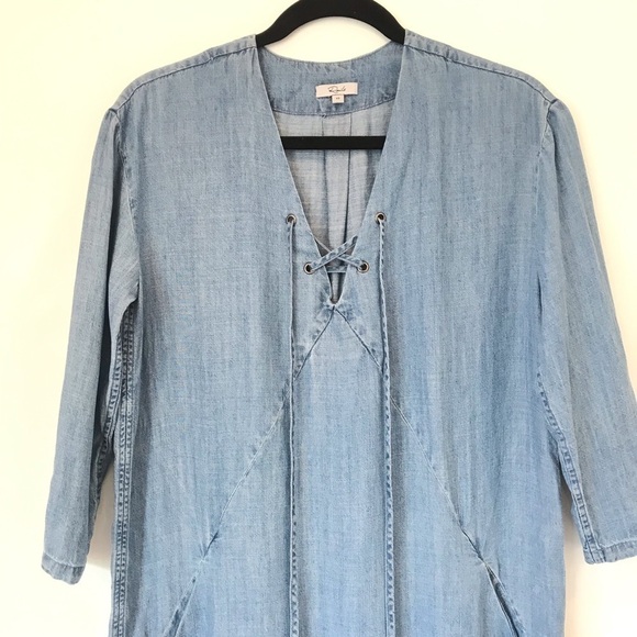 Rails XS Alicia Denim Chambray Tassel Shift Dress - Picture 6 of 8